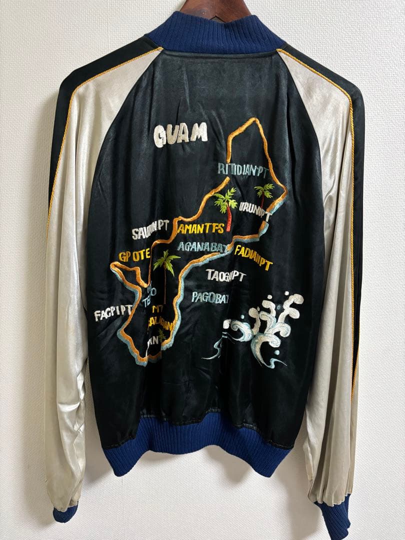 50s 60s ビンテージスカジャン 虎 鷲刺繍　グアム