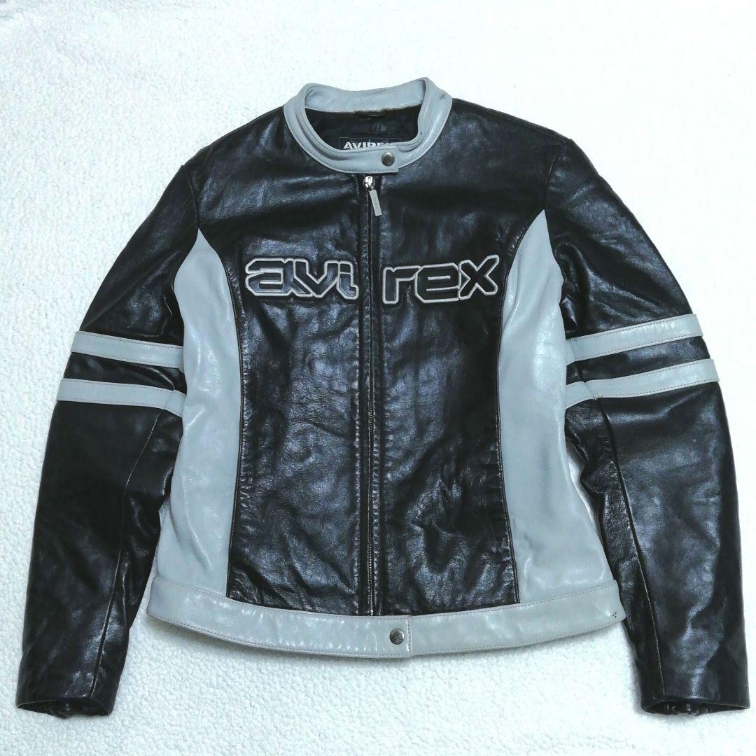 AVIREX アヴィレックス レザーシングルライダースジャケット(M)