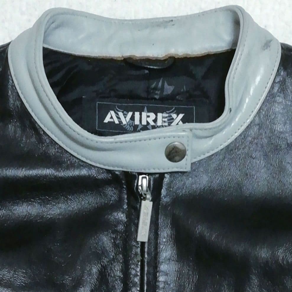 AVIREX アヴィレックス レザーシングルライダースジャケット(M)
