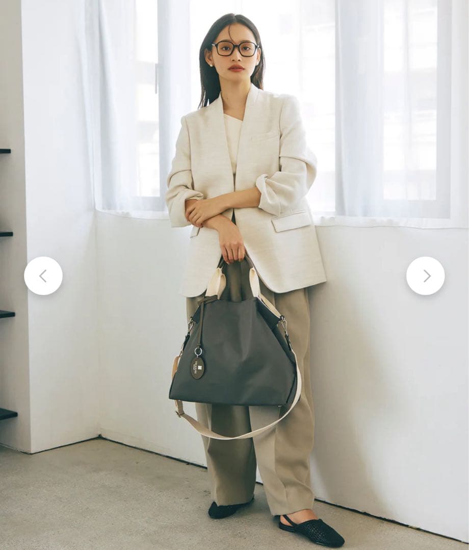 新品未使用！トプカピ　ストライプハンドル ナイロン 2way トートバッグ