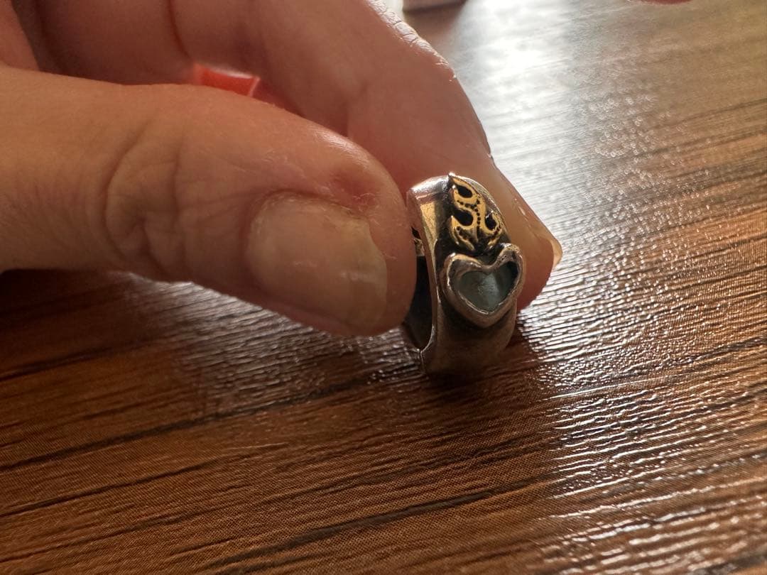 レザーズアンドトレジャーズ セイクリッドハートピアスK18×ブルートパーズ 片耳