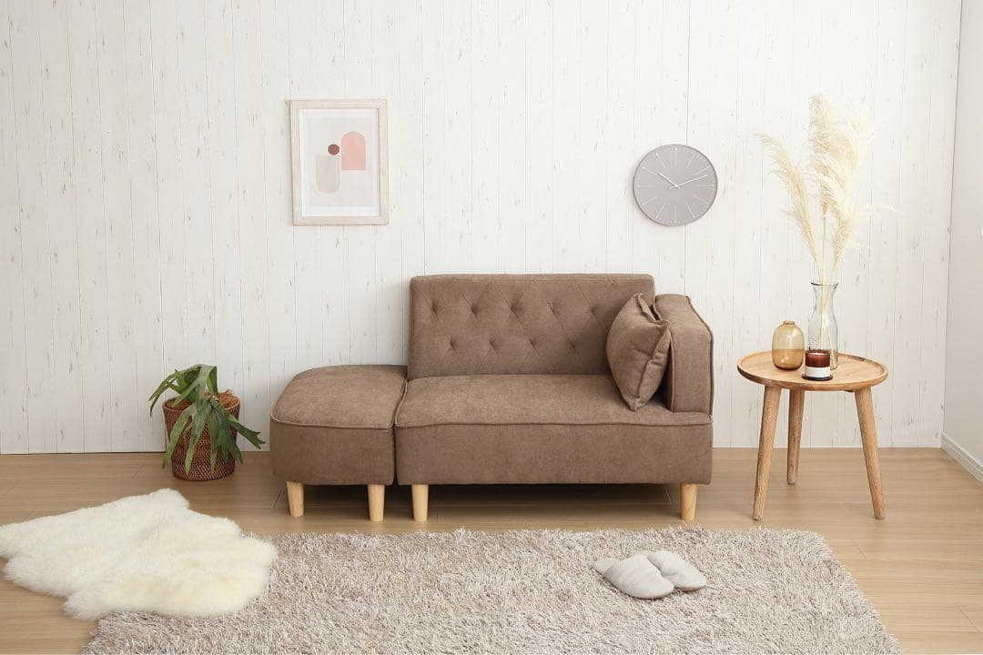 オットマン付き2人掛けソファ