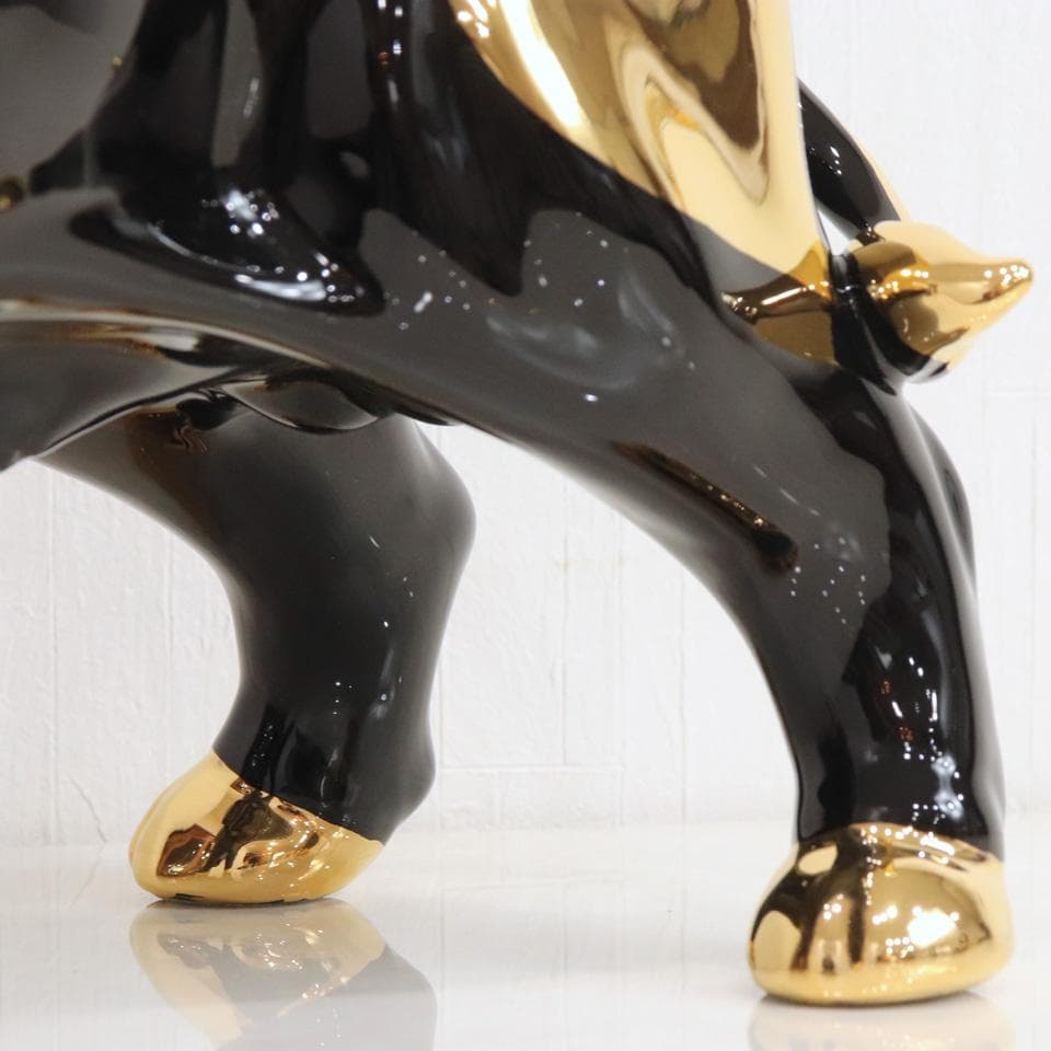 陶器 動物 ブル 置物 イタリア製 牛の置物 AHURA