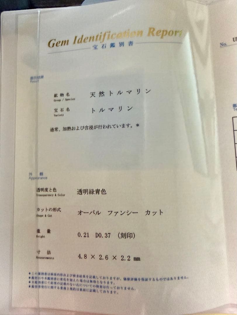 【専用】天然パライバトルマリン0.21ct ダイヤモンド 中宝研 ブラジル産
