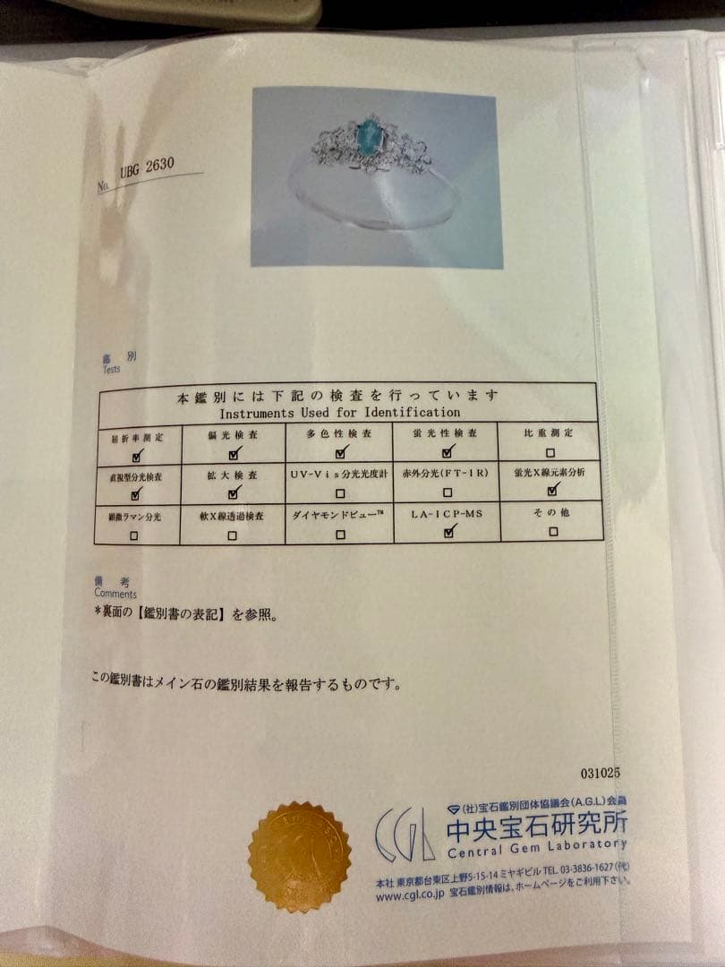 【専用】天然パライバトルマリン0.21ct ダイヤモンド 中宝研 ブラジル産