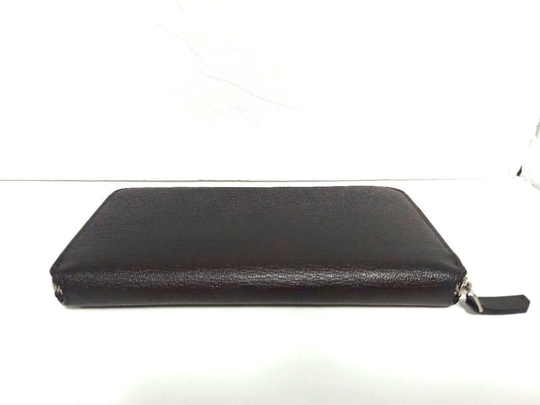 【美品】ラルコバレーノ　ドレスラウンドジップウォレット　ダークブラウン