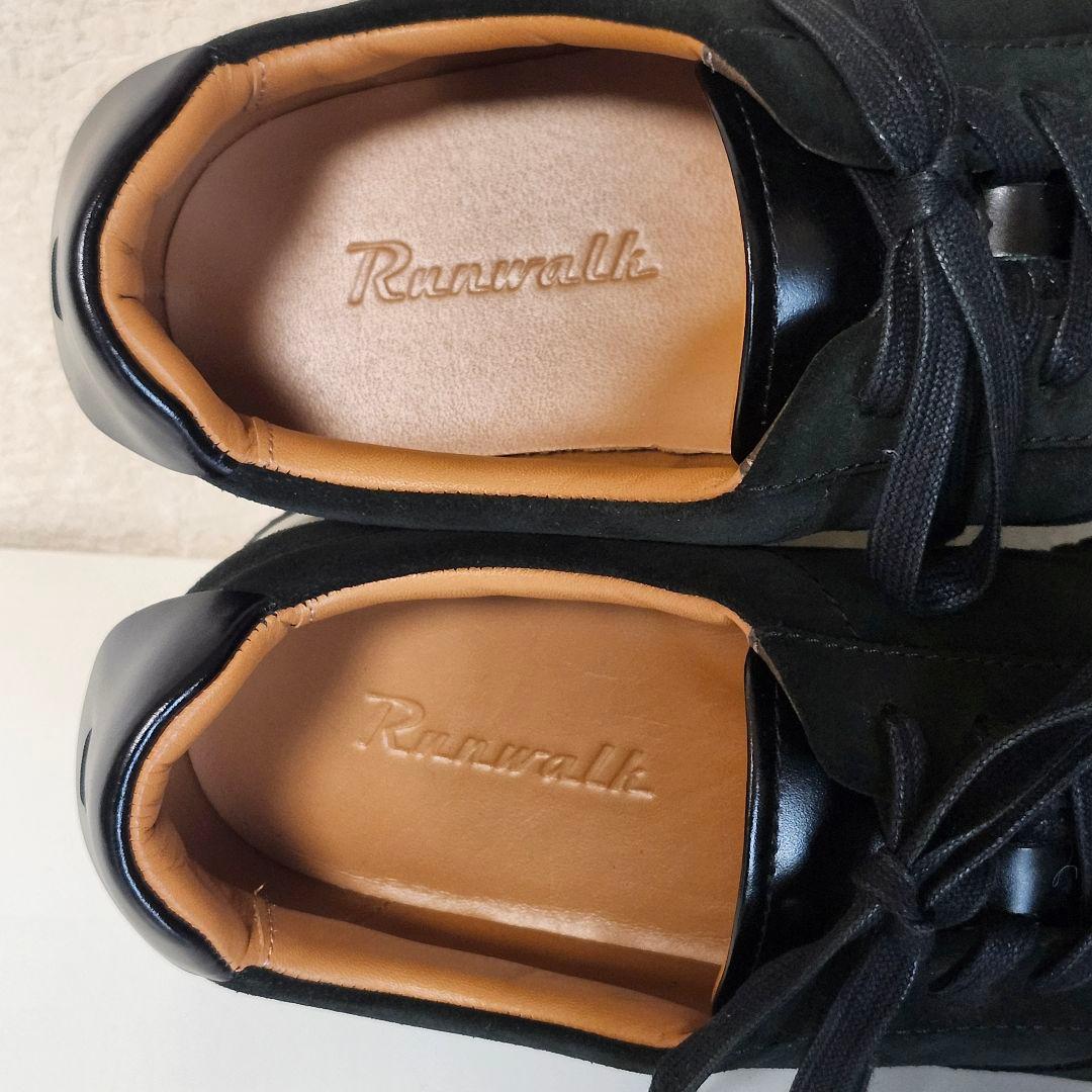 新品 アシックス ランウォーク 26EEE ブラック ヌバックレザー スニーカー