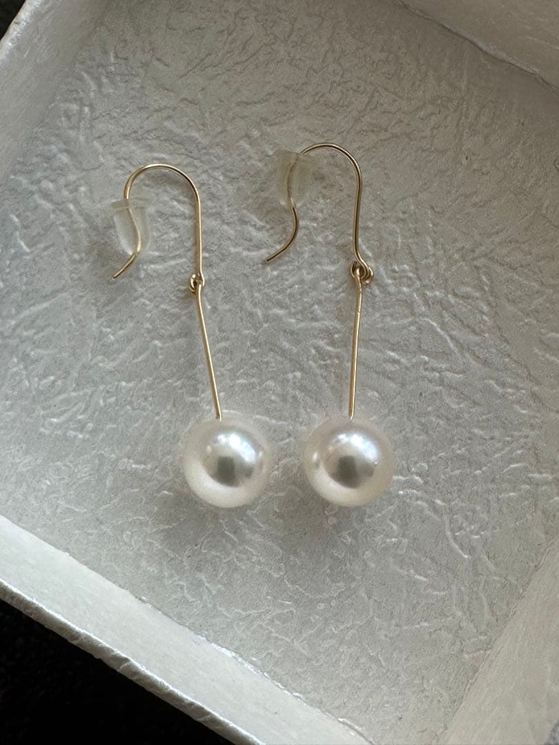 k18パールピアス☆8㎜☆伊勢志摩アコヤ真珠