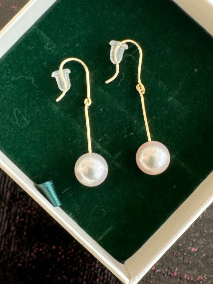 k18パールピアス☆8㎜☆伊勢志摩アコヤ真珠