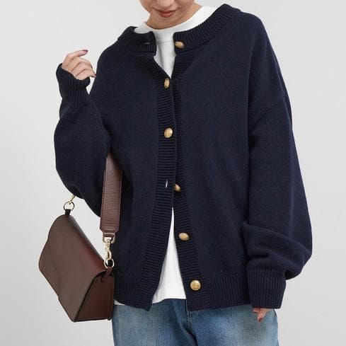 FRAMeWORK 2WAY金ボタンカーディガン ネイビー フレームワーク