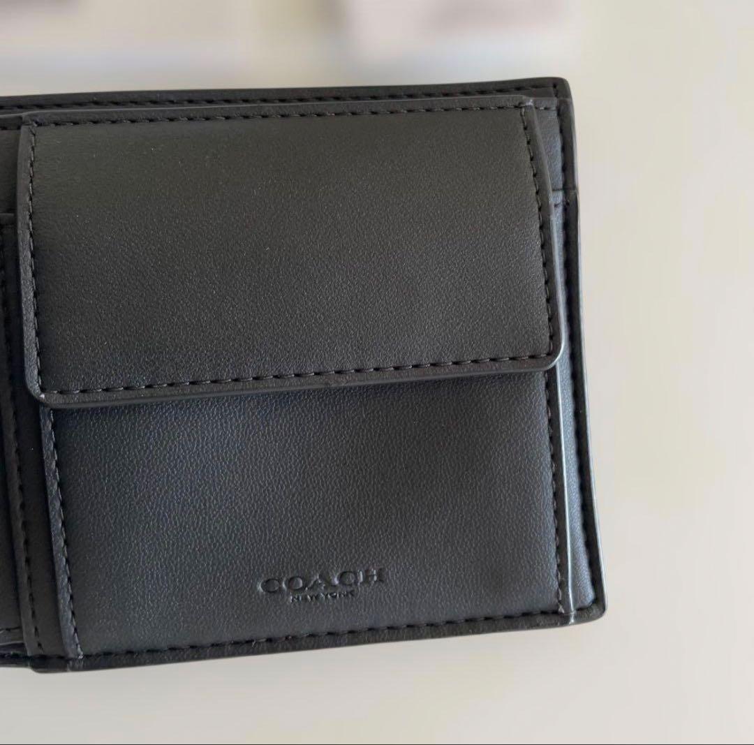 ほぼ新品未使用　定価49,500円　COACH 財布 チャコール/ブラック
