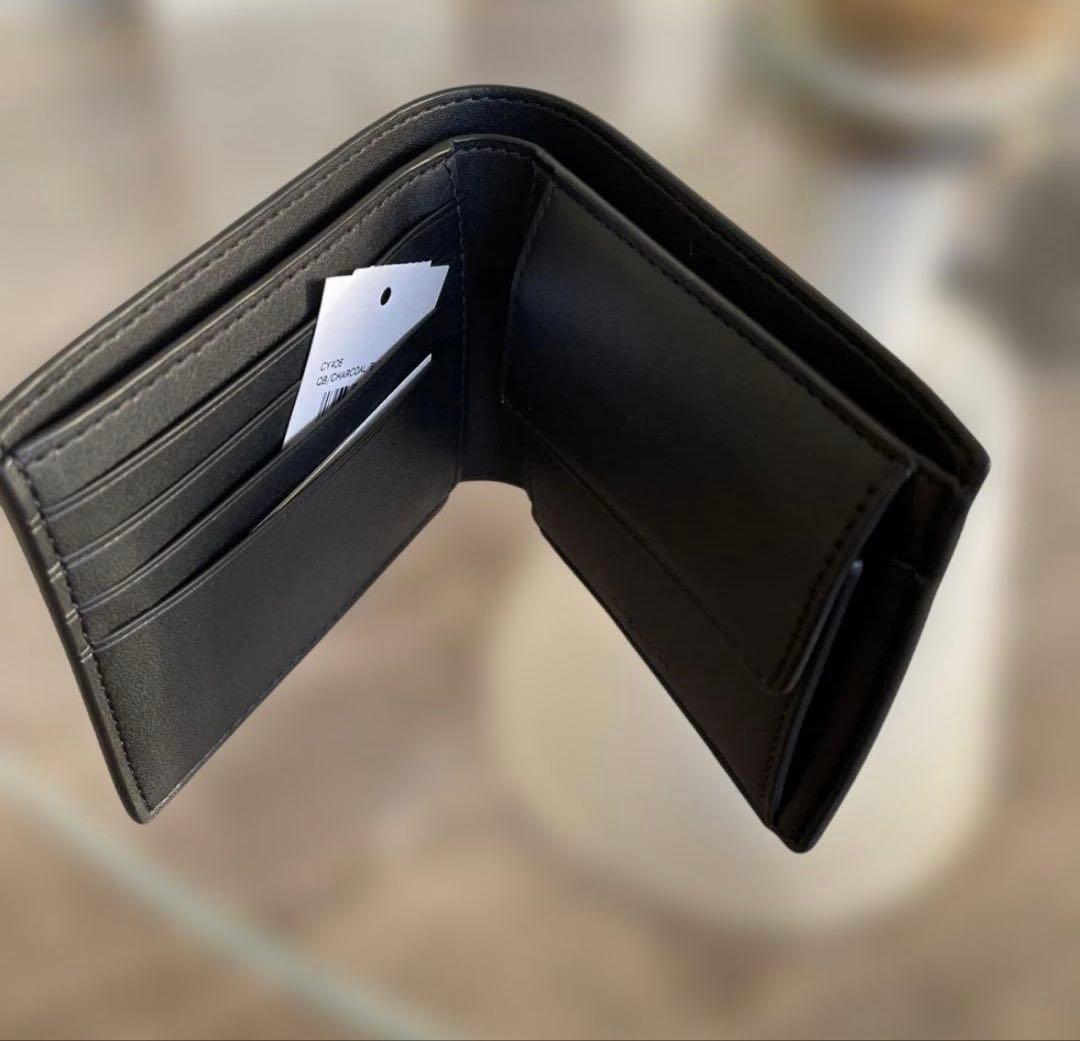 ほぼ新品未使用　定価49,500円　COACH 財布 チャコール/ブラック