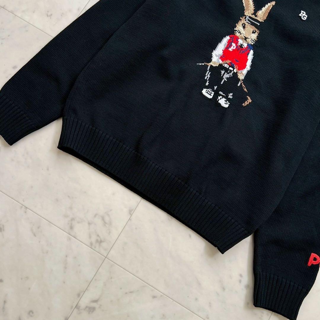 PEARLY GATES 上田桃子コラボ トラッドラビット柄クルーネックニット
