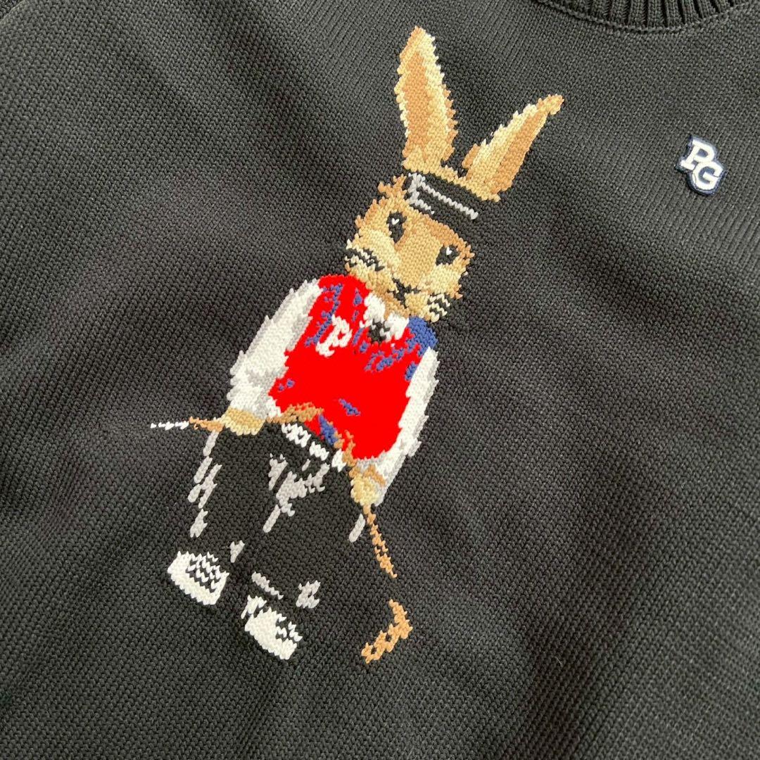 PEARLY GATES 上田桃子コラボ トラッドラビット柄クルーネックニット