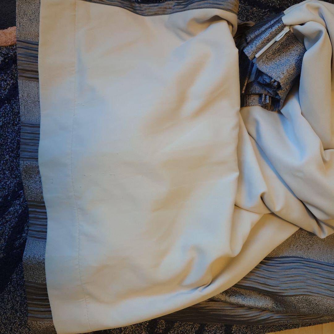 【最高級】ニトリ オーダーカーテン モニク2 裏地付き グレー 2倍ヒダ 遮光