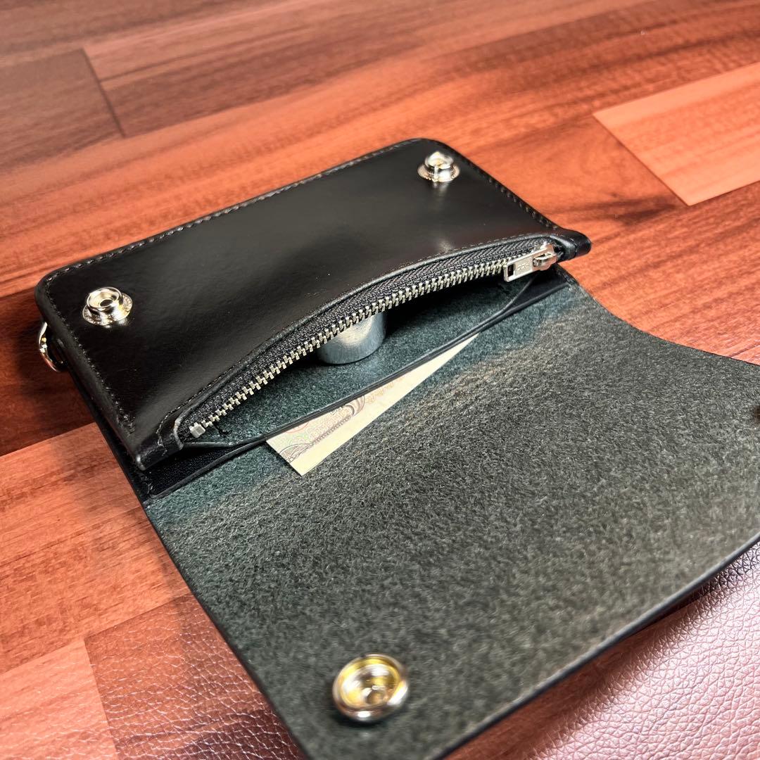 アルギニン【トラッカーウォレット ミドル 2層】ブラック 北米ステア