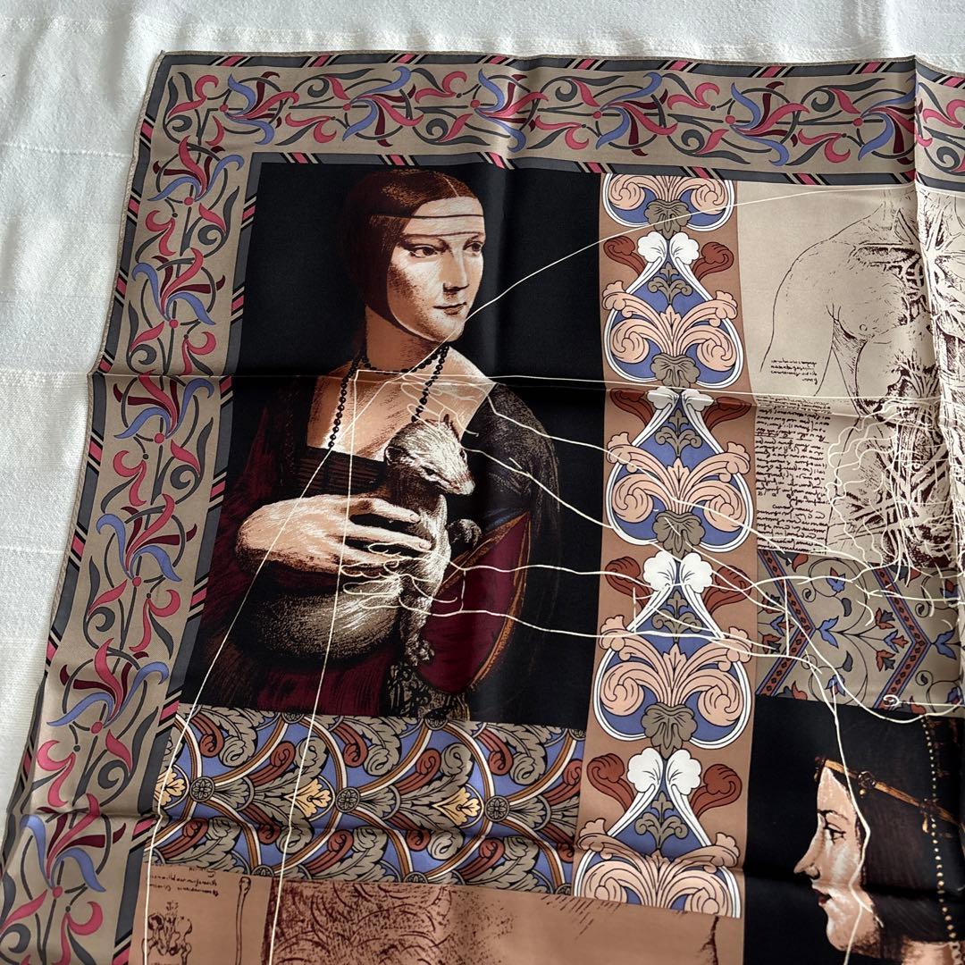 レオナルドダヴィンチ　シルク　スカーフ　Leonardo da Vinci 絵画