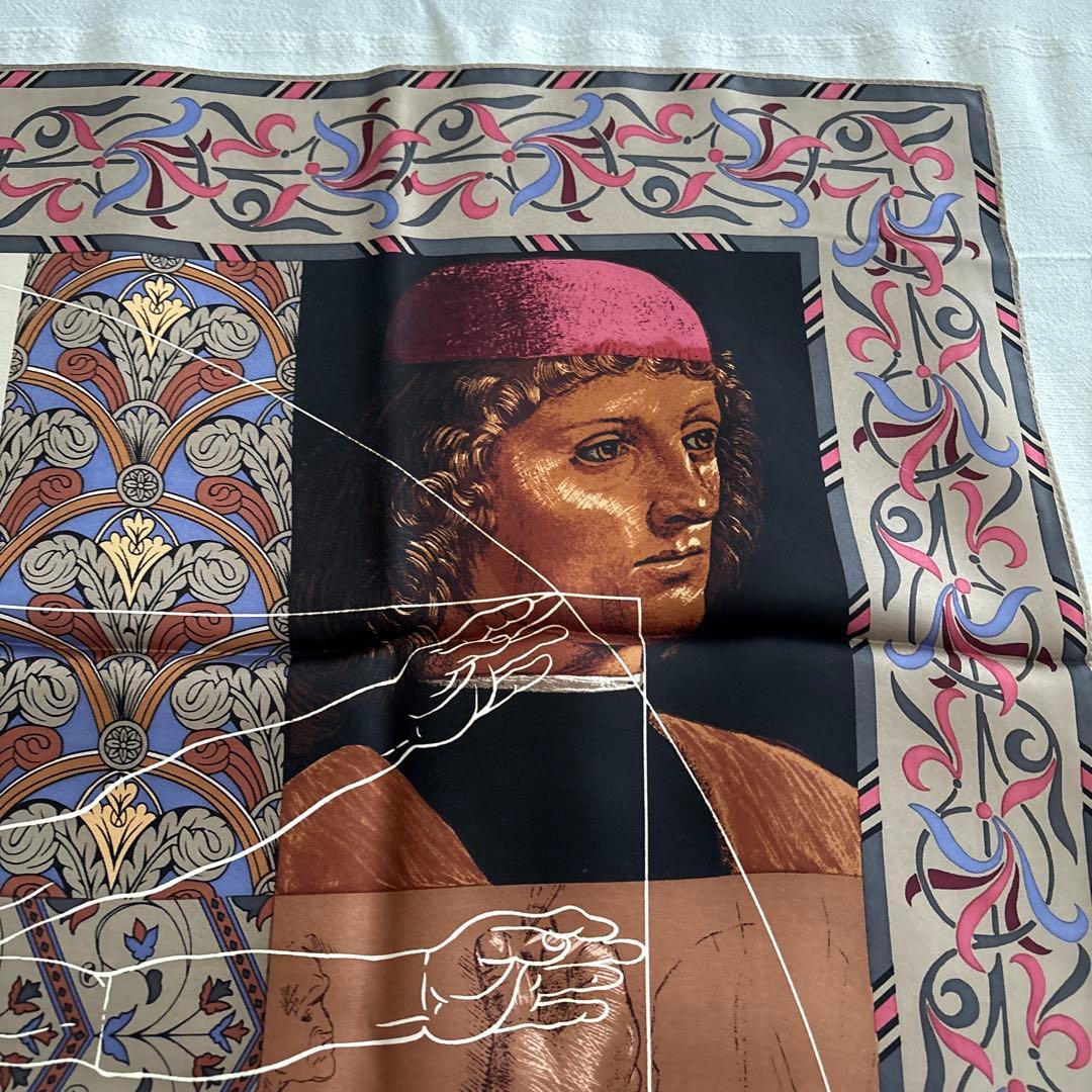 レオナルドダヴィンチ　シルク　スカーフ　Leonardo da Vinci 絵画