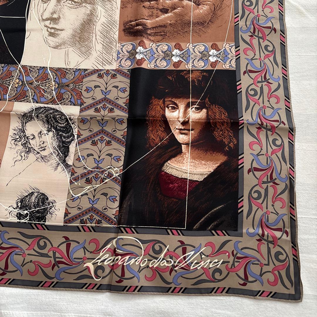 レオナルドダヴィンチ　シルク　スカーフ　Leonardo da Vinci 絵画