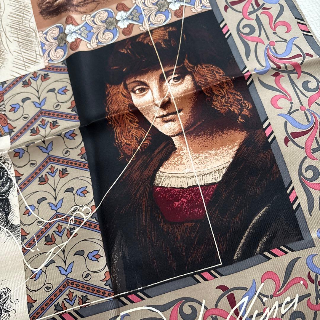 レオナルドダヴィンチ　シルク　スカーフ　Leonardo da Vinci 絵画