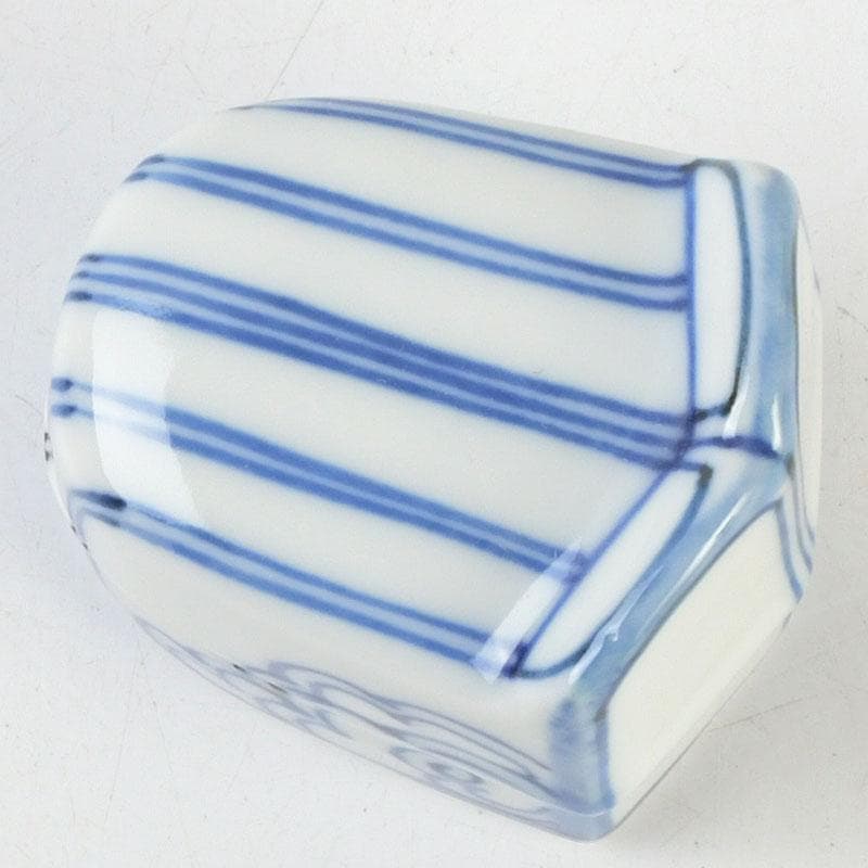 茶道具　平安　昭阿弥造　染付　冠香合　共箱　V　9338