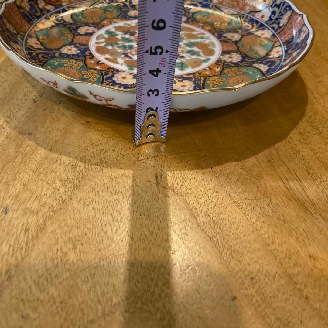 陣山窯　金襴手　金彩菊紋　和皿揃　5枚　中皿　古伊万里　色絵