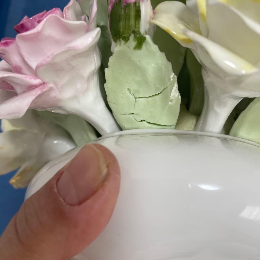 ロイヤルドルトン　陶器のバラ　置物　陶花　ヴィンテージ品