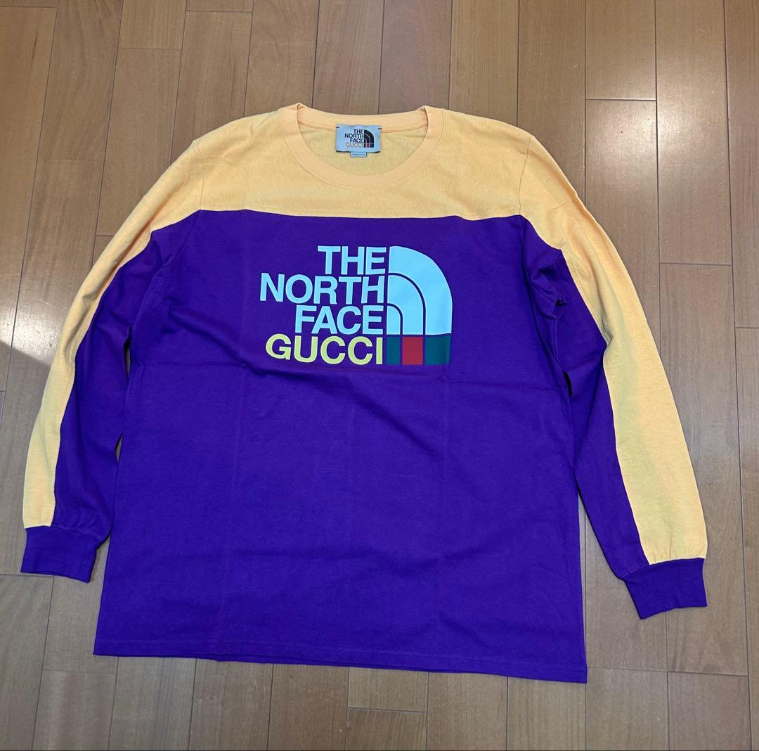 グッチ × ザ・ノースフェイス コラボ ロンT パープル XL