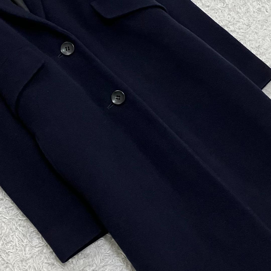 美品✨チノ CINOH チェスターコート マキシ丈 ウール ネイビー 紺 38