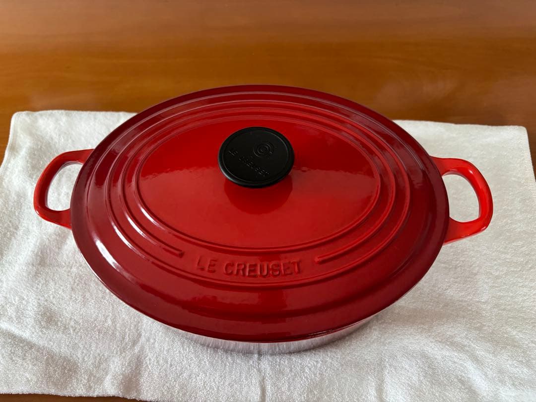 LE CREUSET ル・クルーゼ ココット オーバル 29cmレッド両手鍋