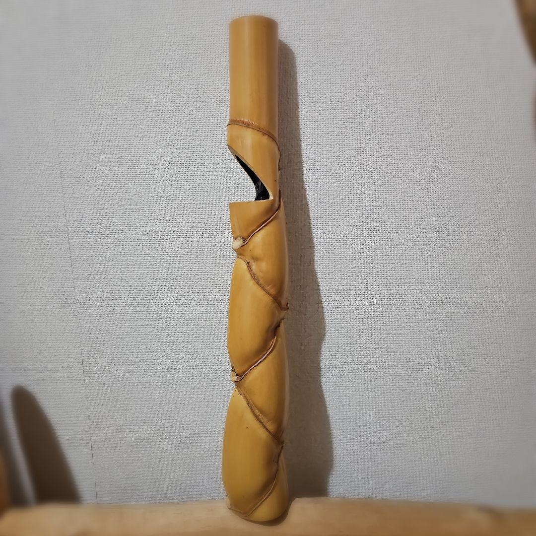 亀甲竹　竹花入れ　 掛け花入れ