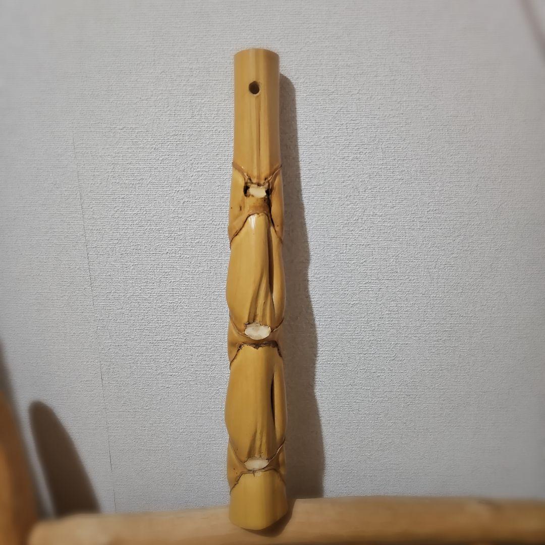 亀甲竹　竹花入れ　 掛け花入れ