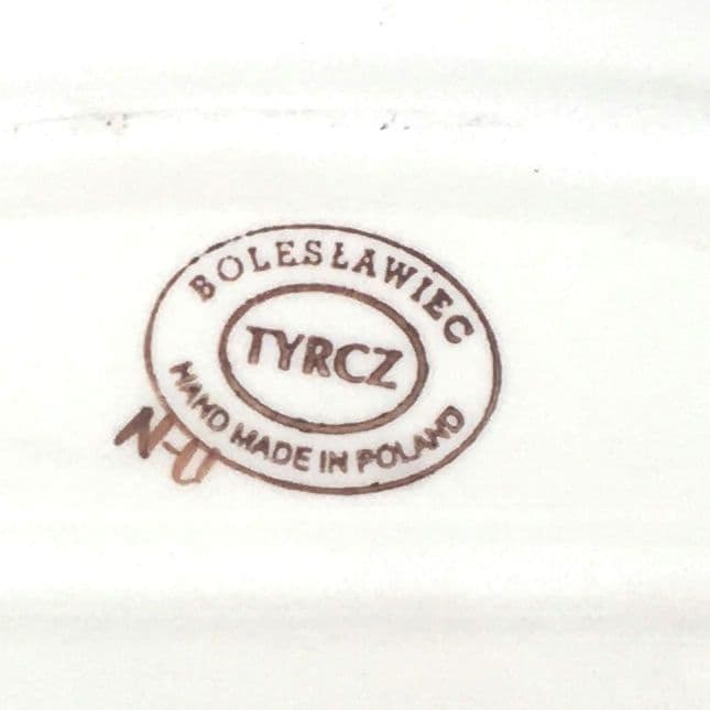 新品　ポーランド食器　魚大皿　ピーコックアイ　ソースポット　ポーリッシュポタリー