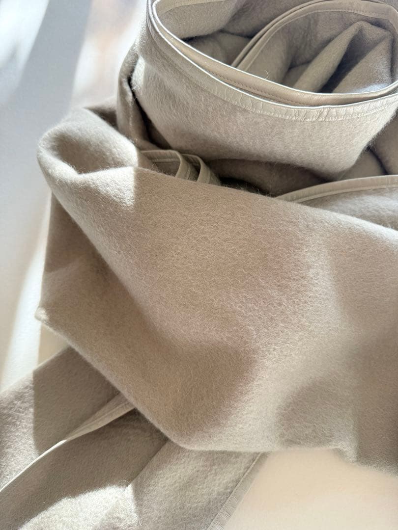 ASAUCE MELER レザートリミング カシミヤ ストール