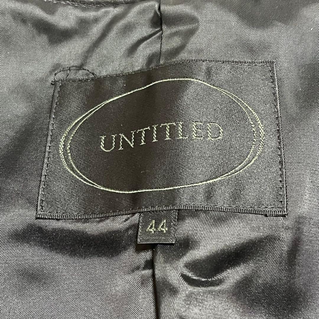 美品　アンタイトル　ラムレザージャケット　シングルライダース　ノーカラー　2XL