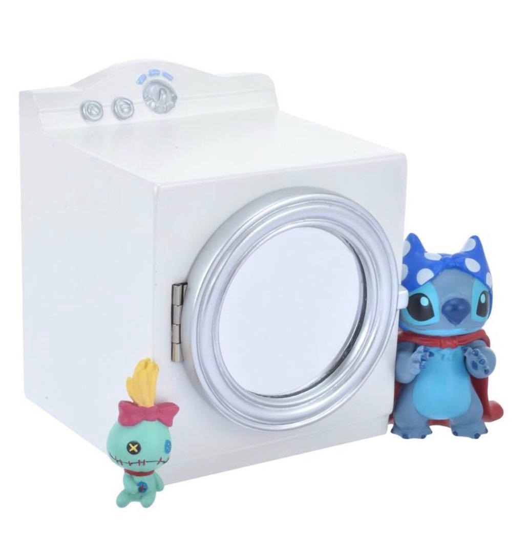 Disney スティッチ　ミラー付き小物入れ　フィギュア