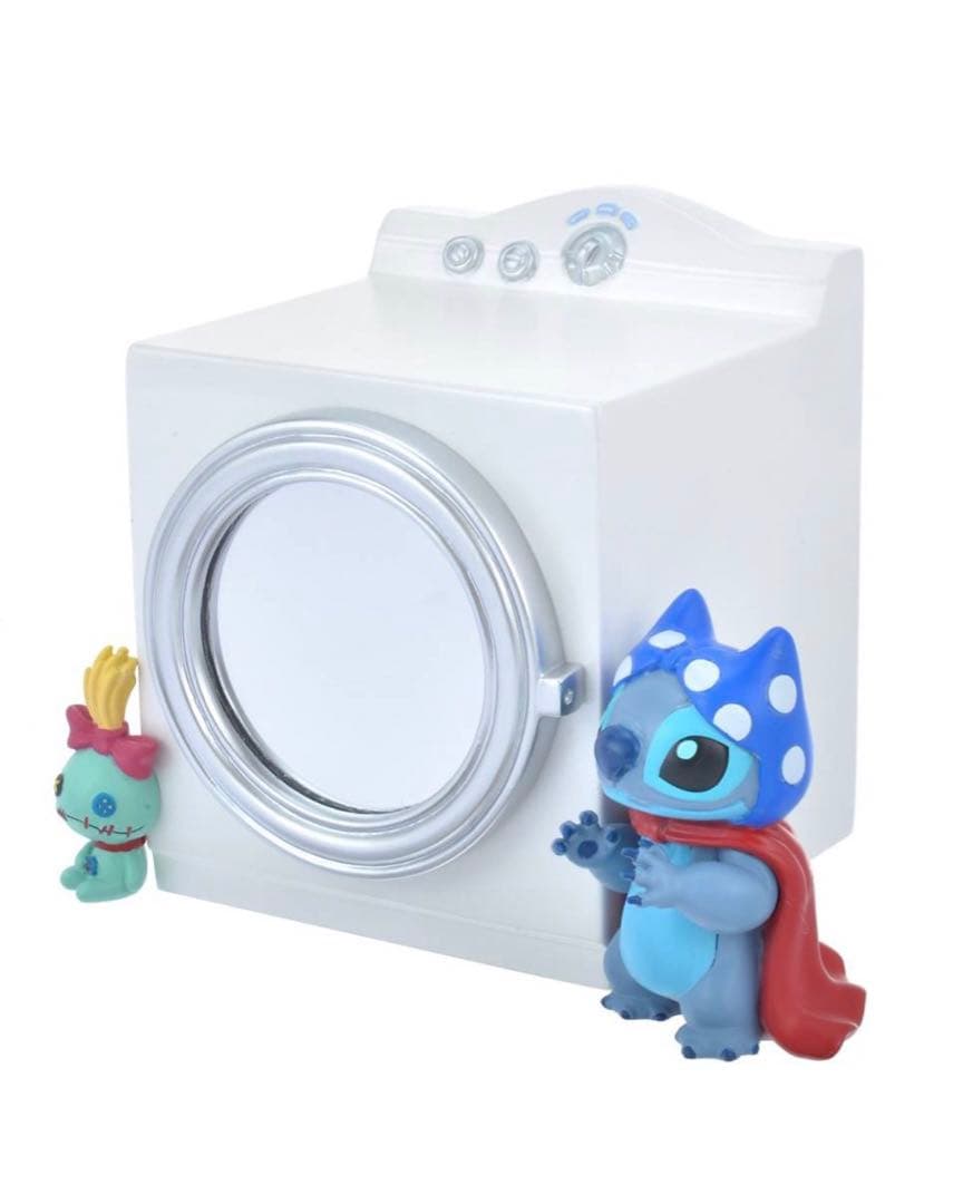 Disney スティッチ　ミラー付き小物入れ　フィギュア