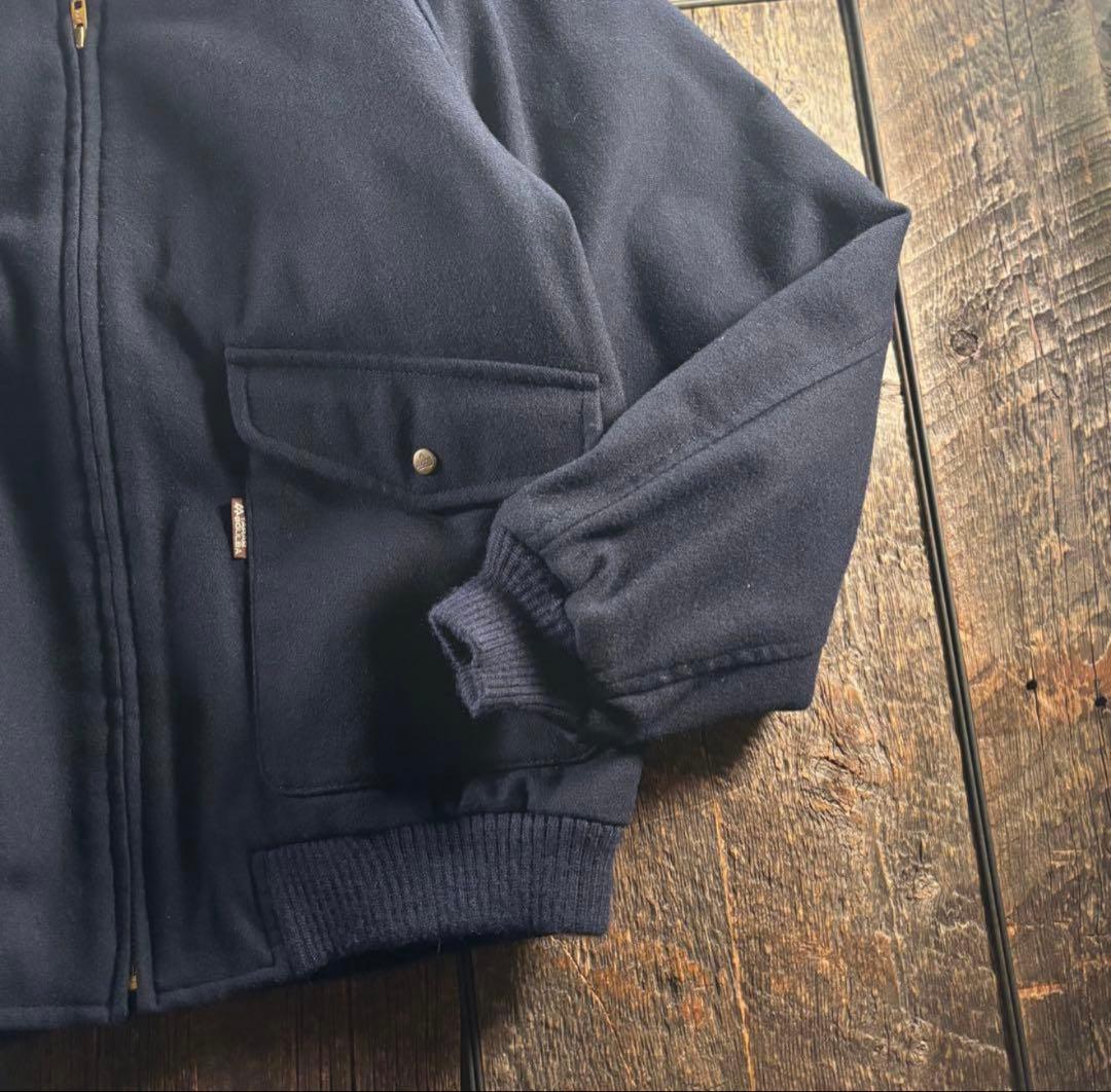 90s アシックス期　メルトンウール　A2ボンバージャケットラグランXL.