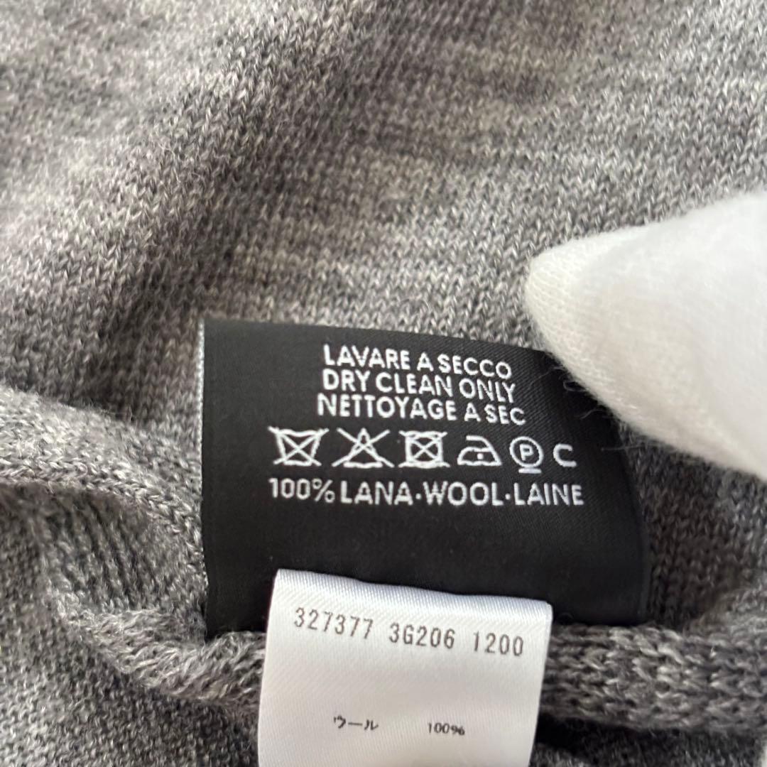 GUCCI グッチ シェリーライン ウール マフラー グレー　イタリア製