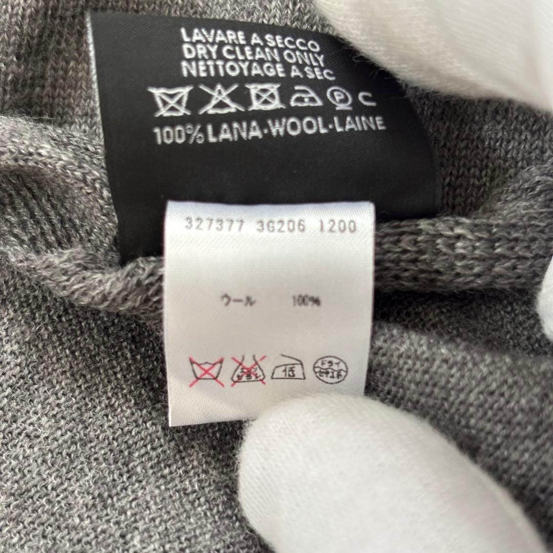 GUCCI グッチ シェリーライン ウール マフラー グレー　イタリア製