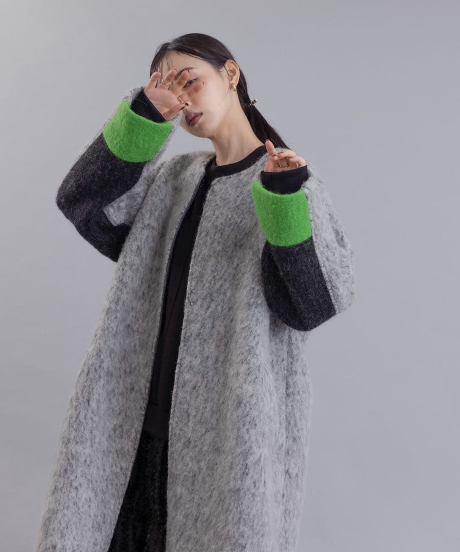 1月末まで⭐︎eimee law エイミーロウ　マーブルシャギーロングコート38