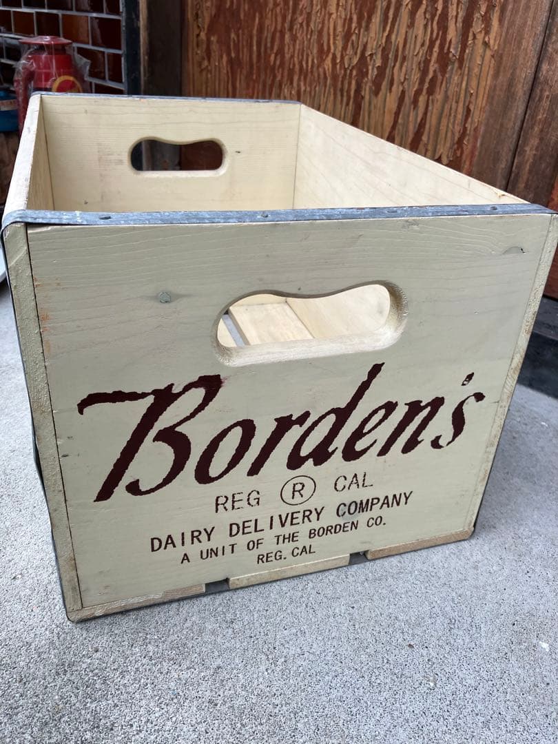 Borden’s ミルク 木箱 ウッドボックス レトロ ビンテージ　①