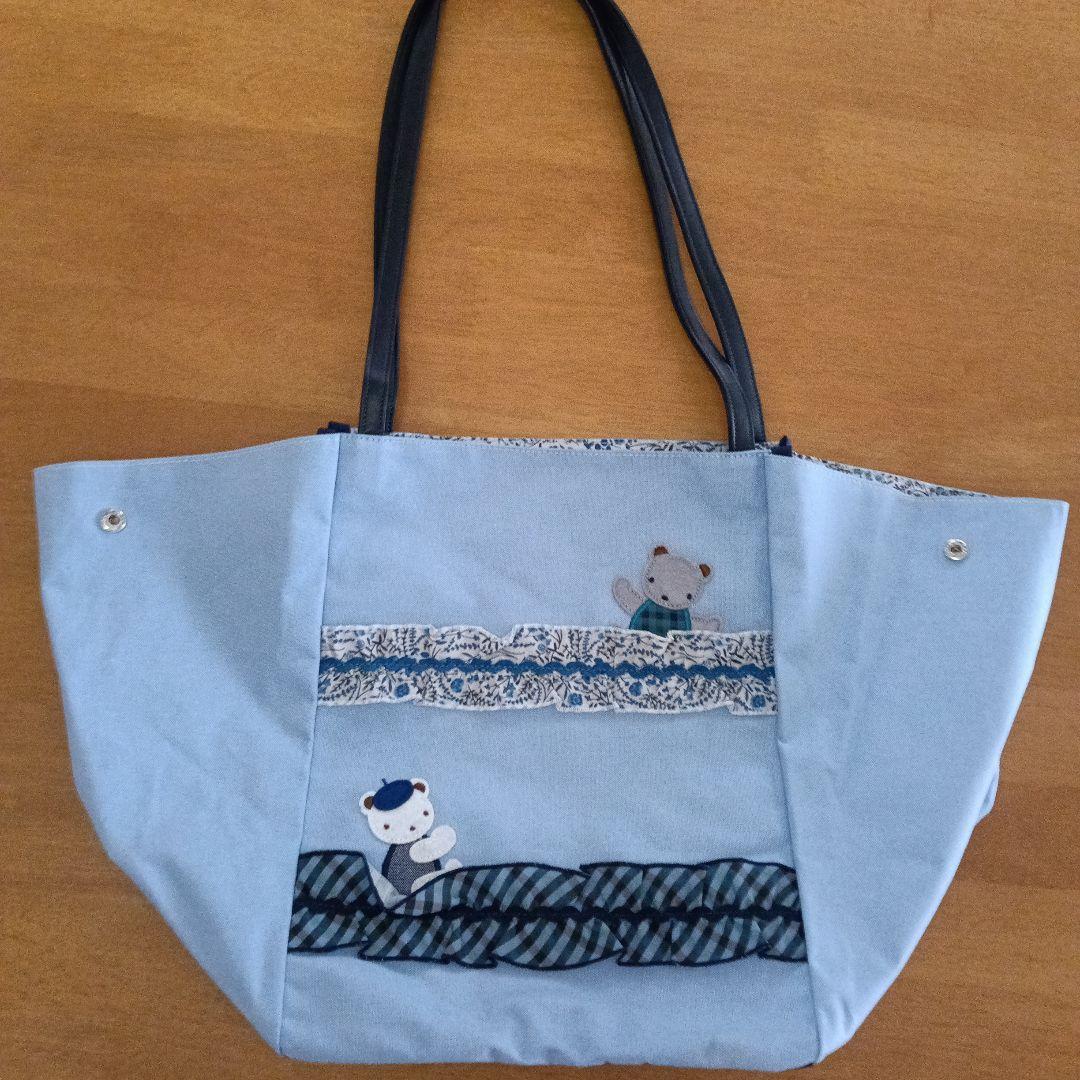 春のファミリアショー２０２３リバティトートバック　水色