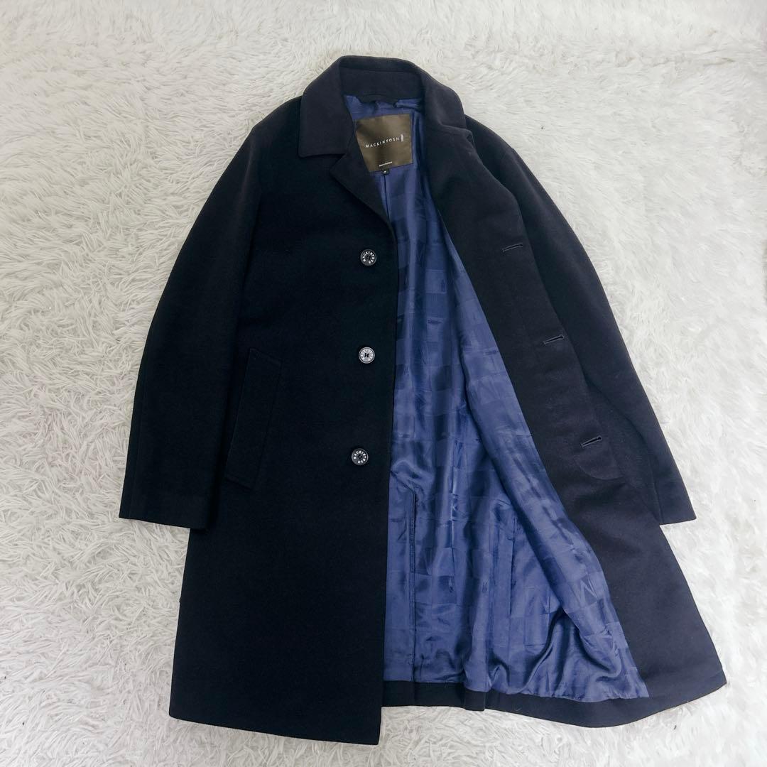 美品 マッキントッシュ ダンケルド カシミヤ混　ウール　ネイビー　裏地総柄