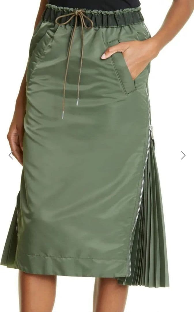 【希少】sacai MA-1 サイドジップ プリーツ ドローストリング スカート