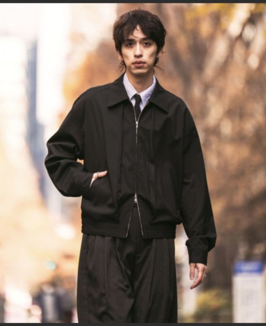 SINSS　美品　ストライプショートブルゾン　Sサイズ　ブラック　即日発送