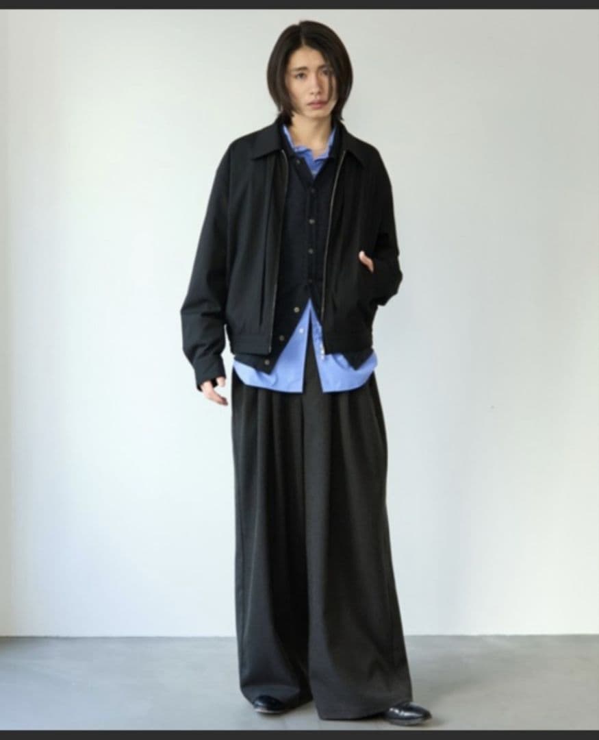 SINSS　美品　ストライプショートブルゾン　Sサイズ　ブラック　即日発送