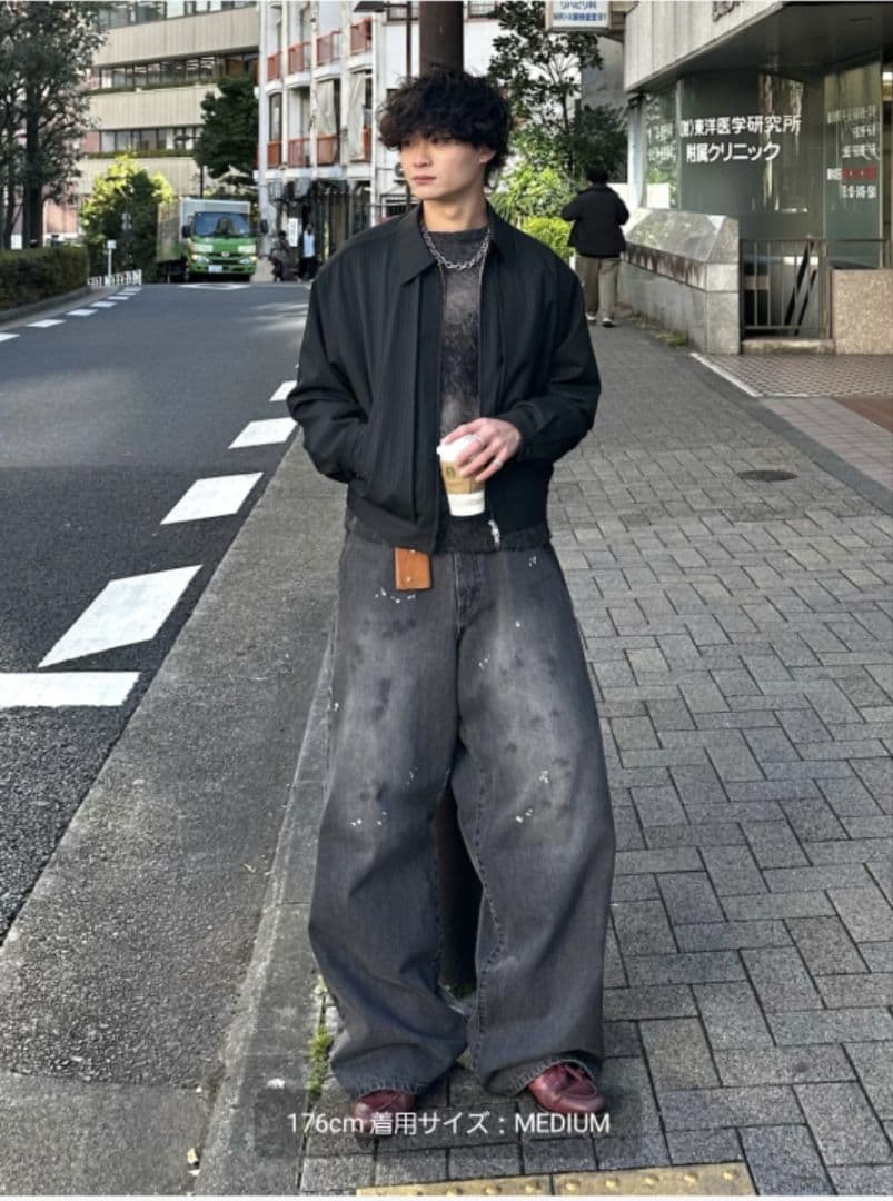 SINSS　美品　ストライプショートブルゾン　Sサイズ　ブラック　即日発送