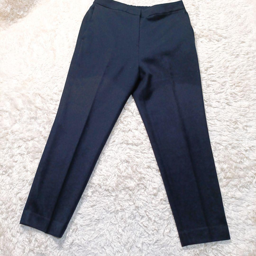 大きめサイズ ICB レディースセットアップ ネイビー カラーレス パンツスーツ