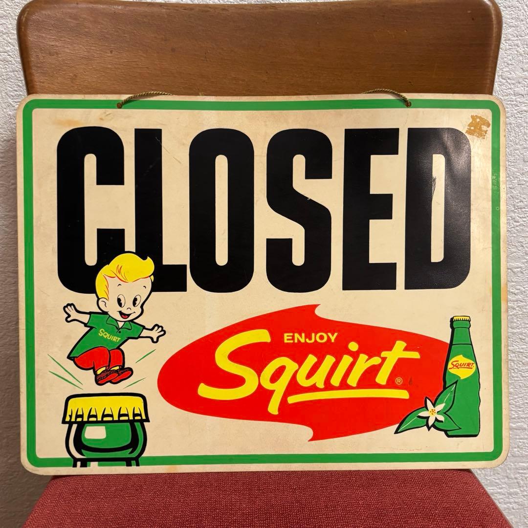 【Squirt スクワート】ヴィンテージ両面プラスチック製看板
